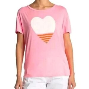 SUNDRY Pink Heart Graphic T-Shirt Size 2/M